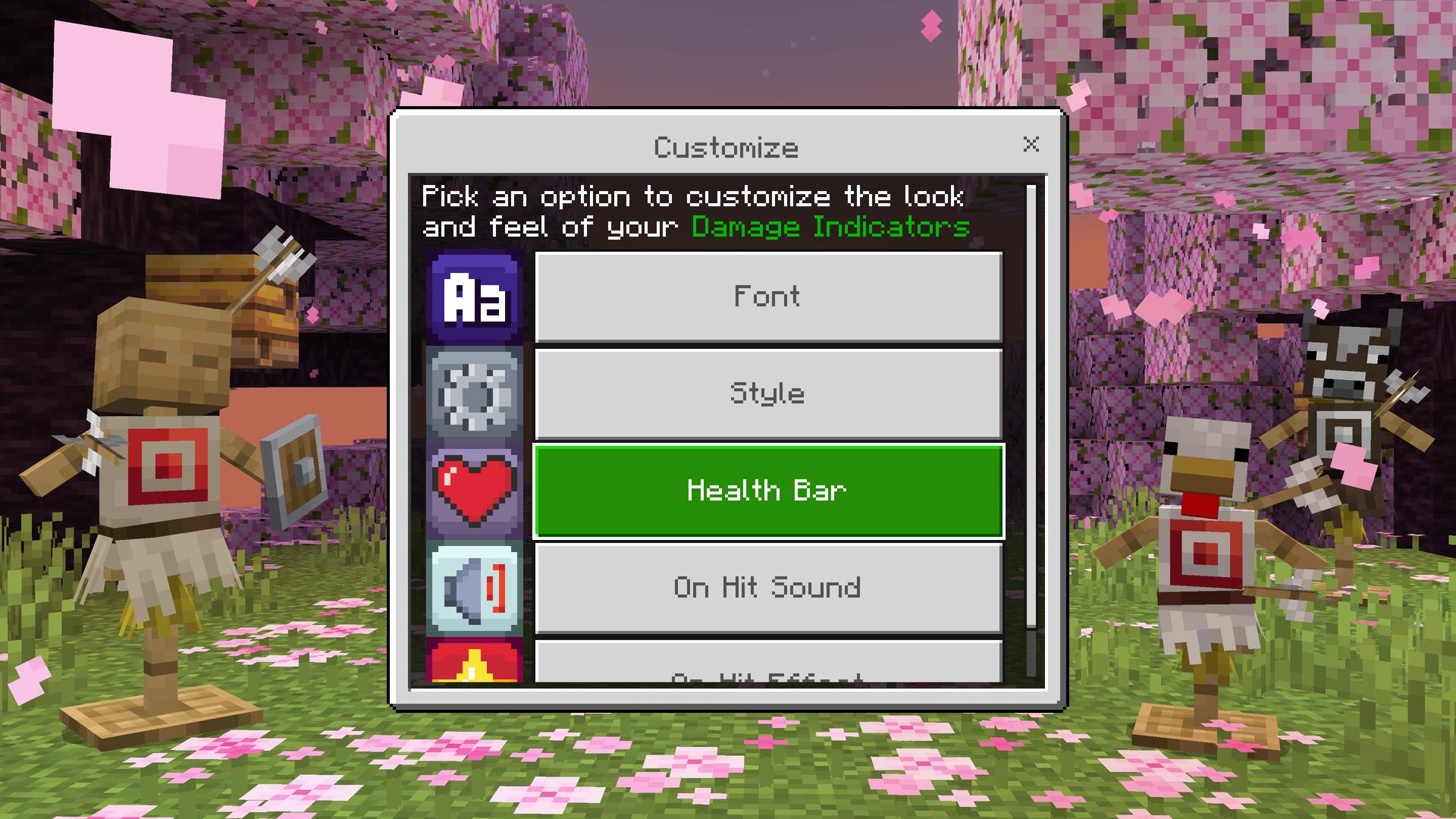 Minecraft Bedrock Add-On Damage Indicators