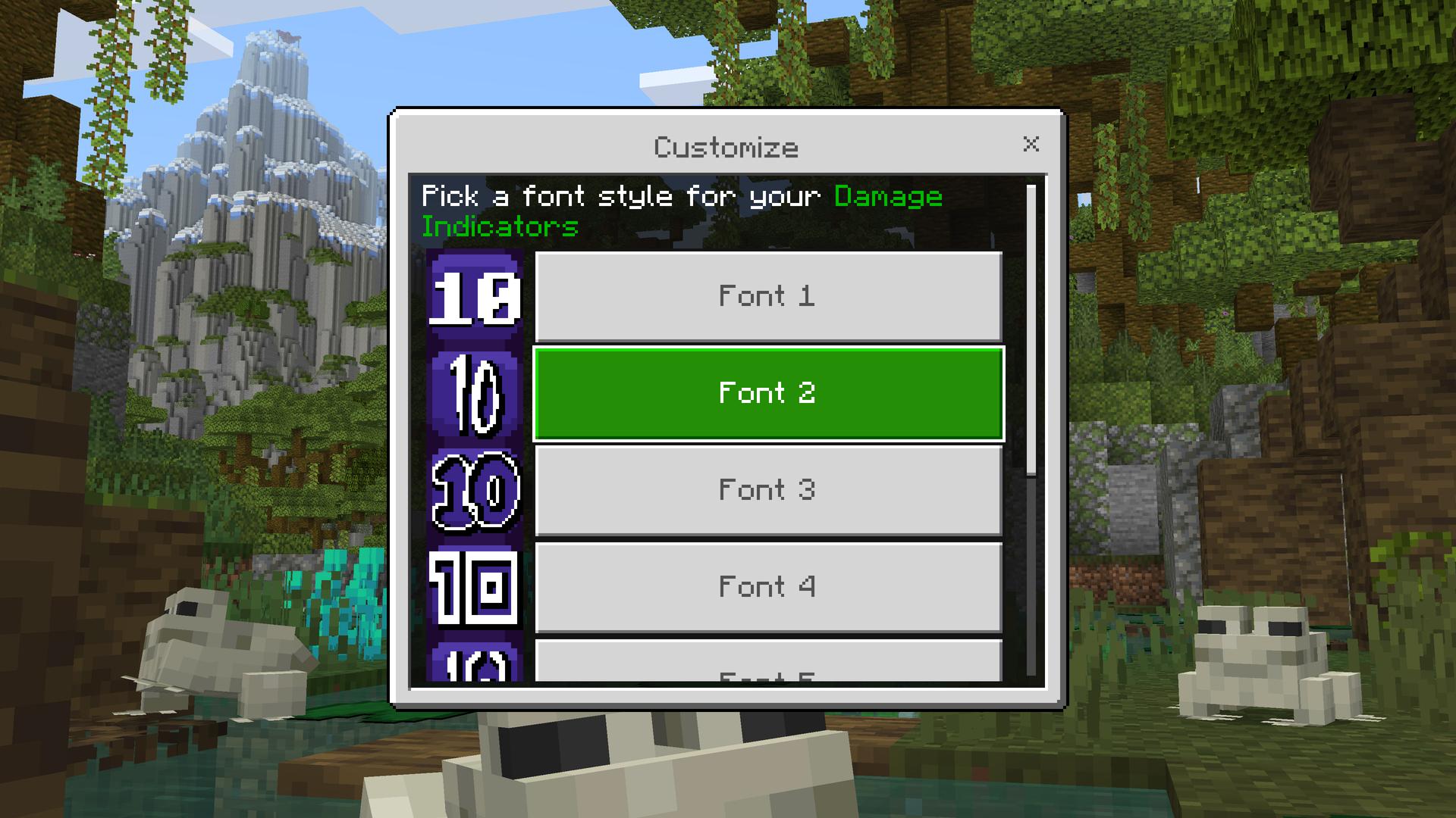 Minecraft Bedrock Add-On Damage Indicators