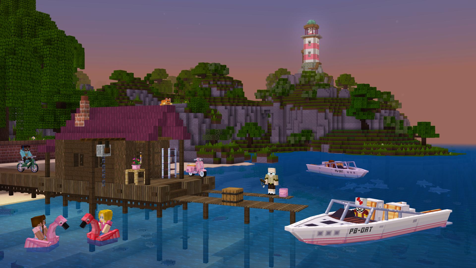 Minecraft Bedrock Add-On Pink Villa
